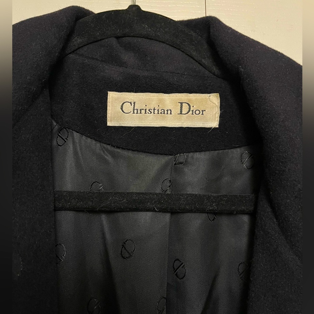 Christian Dior Black Coat Wool/Angora size 10
